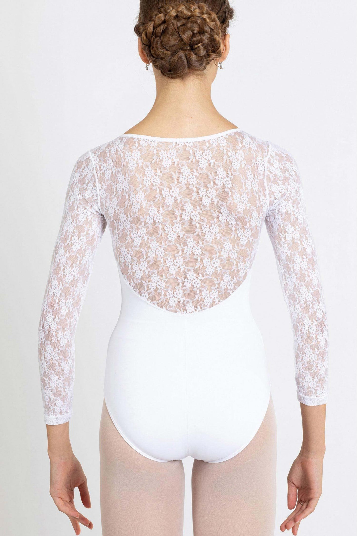 Maillot ballet manga larga con encaje flores Intermezzo