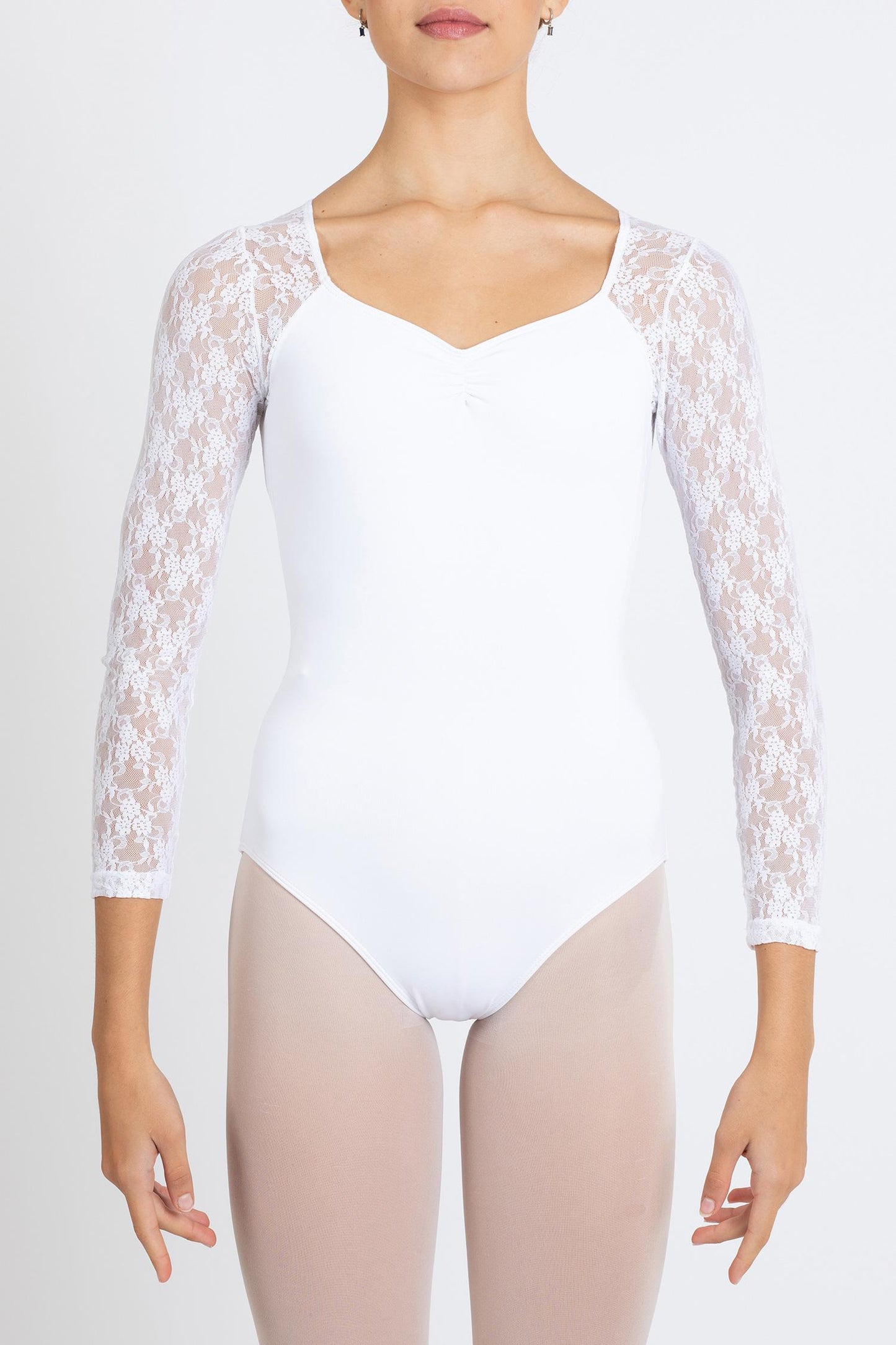 Maillot ballet manga larga con encaje flores Intermezzo