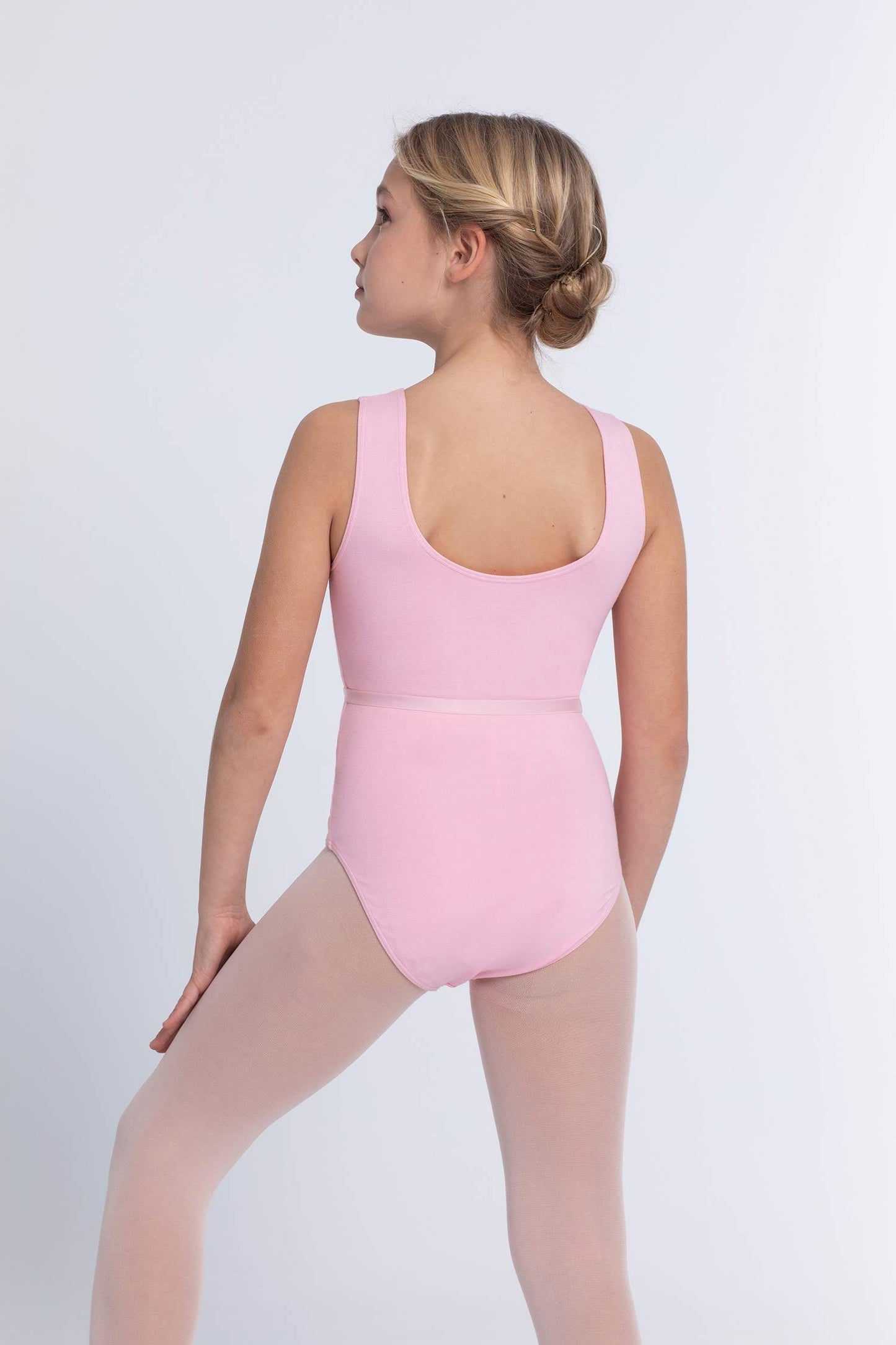 Maillot Básico de ballet para niña sin mangas con cinturón elástico Intermezzo