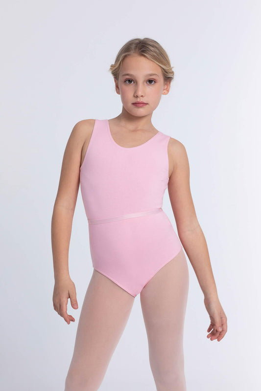 Maillot Básico de ballet para niña sin mangas con cinturón elástico Intermezzo